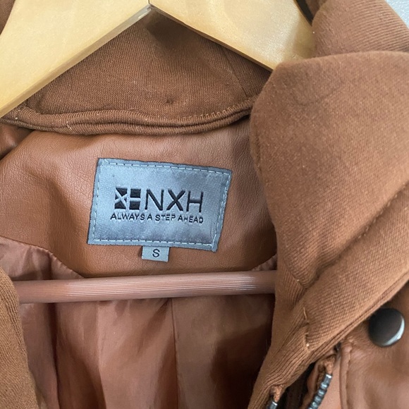 Brown/tan faux leather jacket, size small - Picture 5 of 11